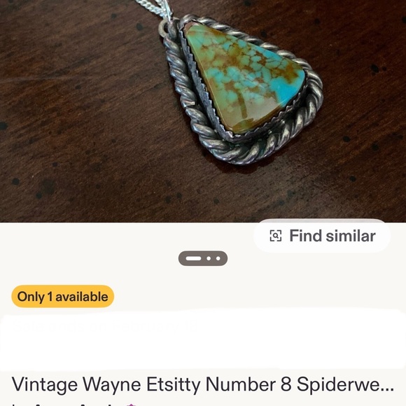 Number 8 Turquoise Pendant - Picture 4 of 7